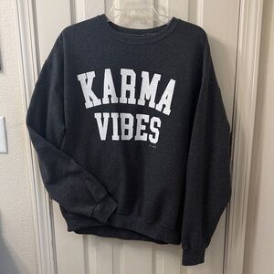 Karma Vibes ladies sweatshirt heather charcoal size L